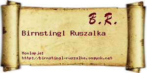 Birnstingl Ruszalka névjegykártya
